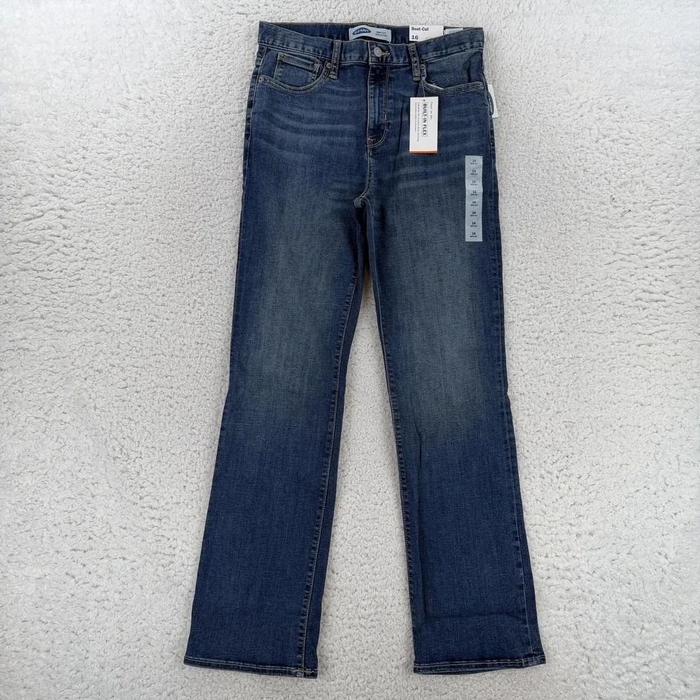 Old Navy Kids 16 Blue Boot-Cut Built-In Flex Adjustable Waist Denim Jeans
